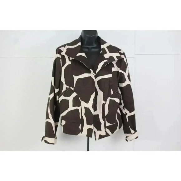 neiman marcus ladies brown&white open blazer sie L - Picture 1 of 12